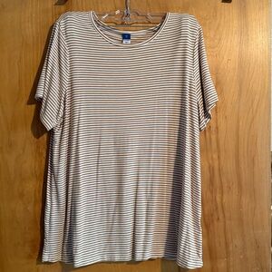 Old Navy Tan and White Striped Tee